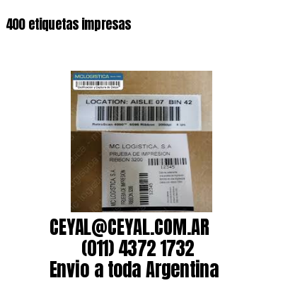 400 etiquetas impresas