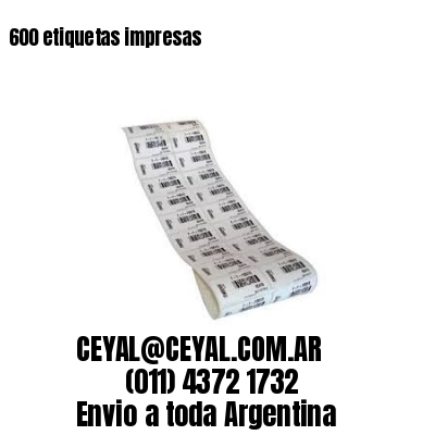 600 etiquetas impresas