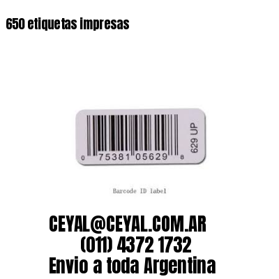 650 etiquetas impresas