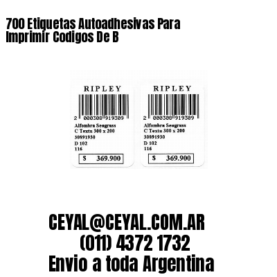 700 Etiquetas Autoadhesivas Para Imprimir Codigos De B
