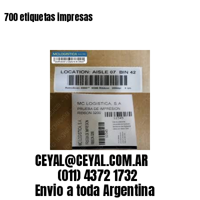 700 etiquetas impresas