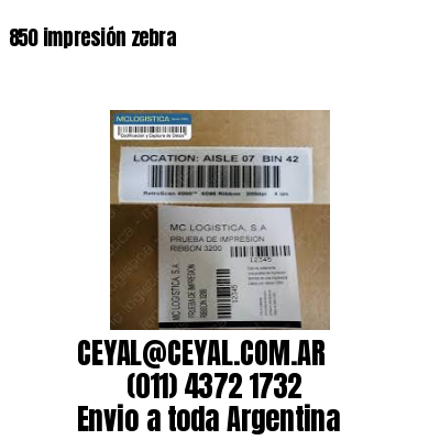 850 impresión zebra