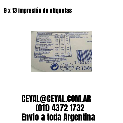 9 x 13 impresión de etiquetas