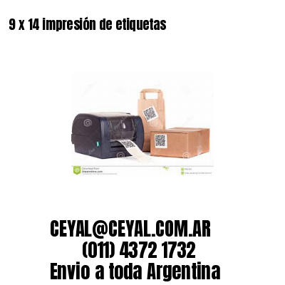 9 x 14 impresión de etiquetas