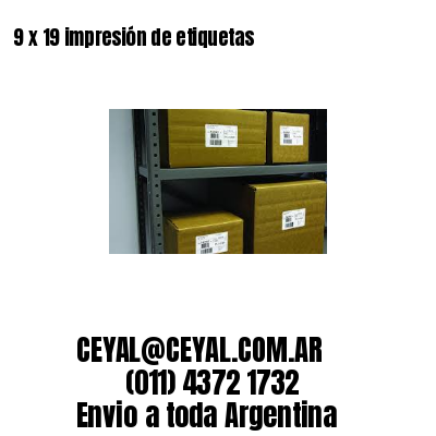 9 x 19 impresión de etiquetas