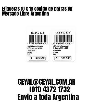 Etiquetas 10 x 19 codigo de barras en Mercado Libre Argentina