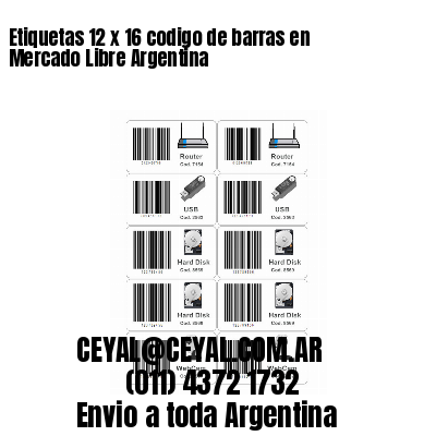 Etiquetas 12 x 16 codigo de barras en Mercado Libre Argentina