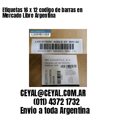 Etiquetas 16 x 12 codigo de barras en Mercado Libre Argentina