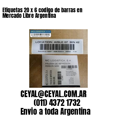 Etiquetas 20 x 6 codigo de barras en Mercado Libre Argentina