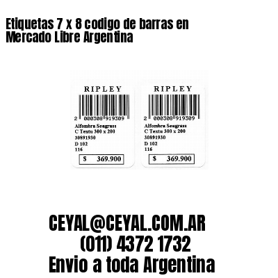 Etiquetas 7 x 8 codigo de barras en Mercado Libre Argentina