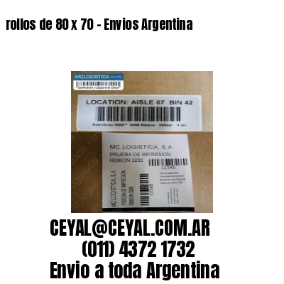 rollos de 80 x 70 – Envios Argentina