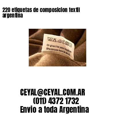 220 etiquetas de composicion textil argentina