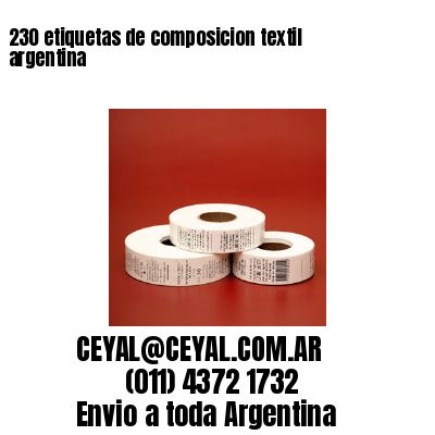 230 etiquetas de composicion textil argentina