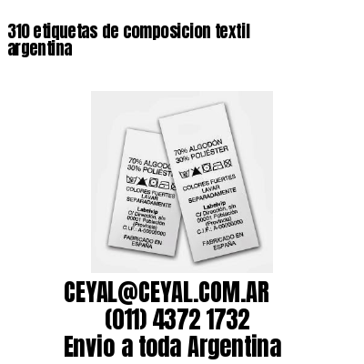 310 etiquetas de composicion textil argentina