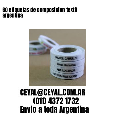 60 etiquetas de composicion textil argentina