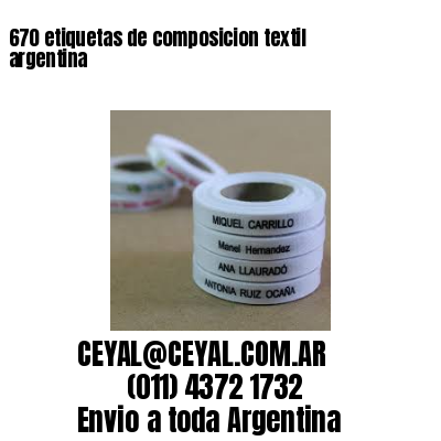 670 etiquetas de composicion textil argentina