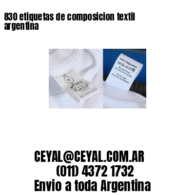 830 etiquetas de composicion textil argentina