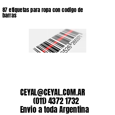 87 etiquetas para ropa con codigo de barras