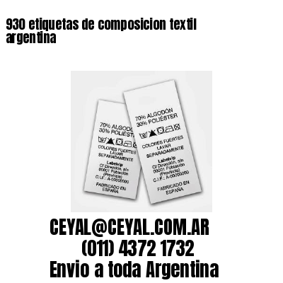930 etiquetas de composicion textil argentina