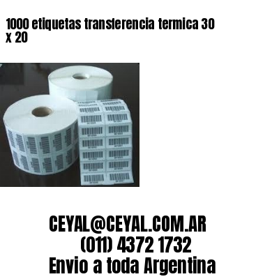 1000 etiquetas transferencia termica 30 x 20