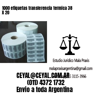 1000 etiquetas transferencia termica 38 X 20