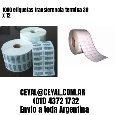 1000 etiquetas transferencia termica 38 x 12