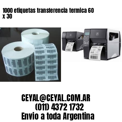 1000 etiquetas transferencia termica 60 x 30