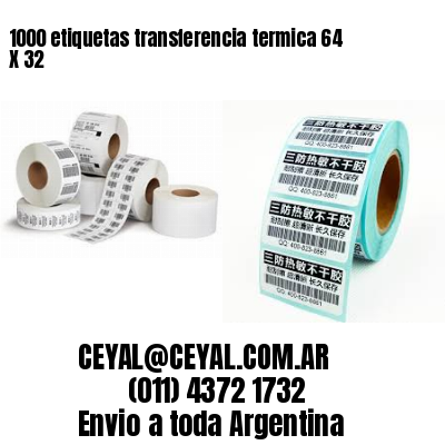 1000 etiquetas transferencia termica 64 X 32