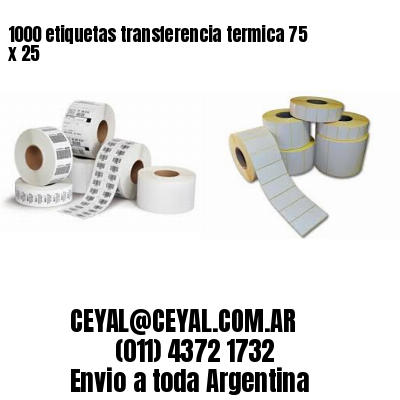 1000 etiquetas transferencia termica 75 x 25