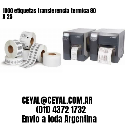 1000 etiquetas transferencia termica 80 X 25