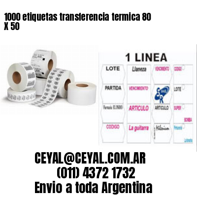 1000 etiquetas transferencia termica 80 X 50