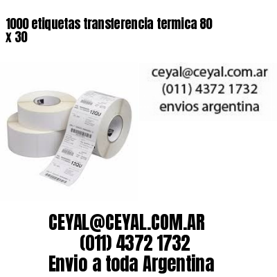 1000 etiquetas transferencia termica 80 x 30