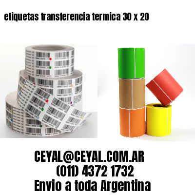 etiquetas transferencia termica 30 x 20