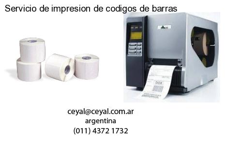 Servicio de impresion de codigos de barras