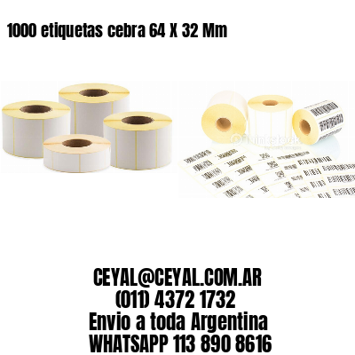 1000 etiquetas cebra 64 X 32 Mm