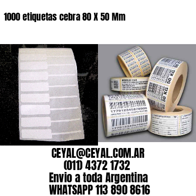 1000 etiquetas cebra 80 X 50 Mm