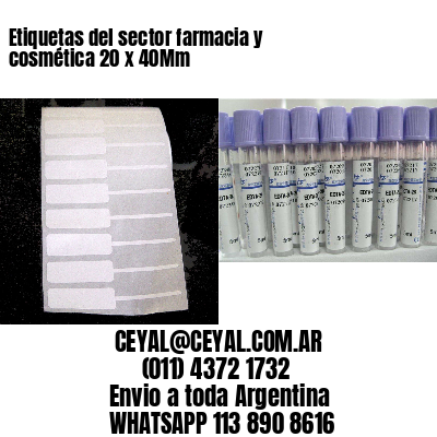 Etiquetas del sector farmacia y cosmética 20 x 40Mm