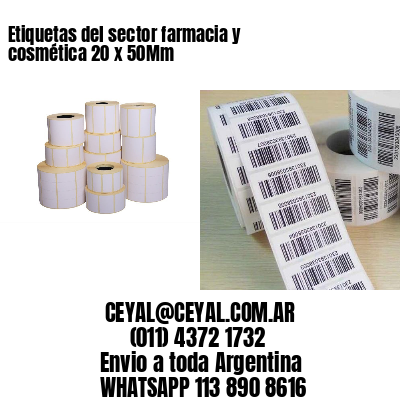 Etiquetas del sector farmacia y cosmética 20 x 50Mm