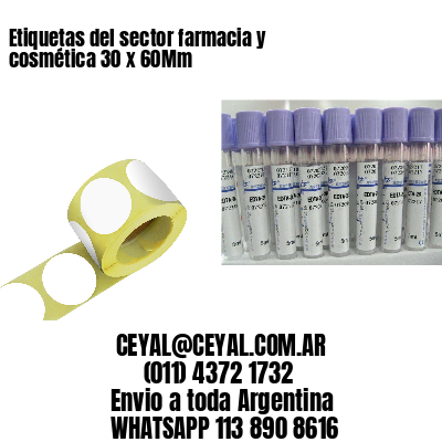 Etiquetas del sector farmacia y cosmética 30 x 60Mm