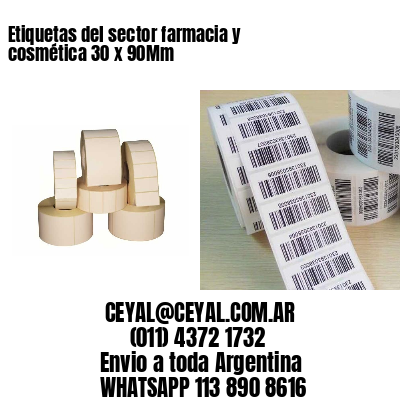 Etiquetas del sector farmacia y cosmética 30 x 90Mm