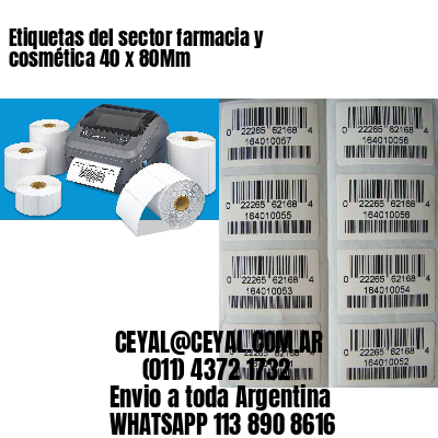 Etiquetas del sector farmacia y cosmética 40 x 80Mm