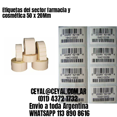 Etiquetas del sector farmacia y cosmética 50 x 20Mm