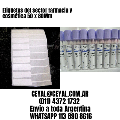 Etiquetas del sector farmacia y cosmética 50 x 80Mm