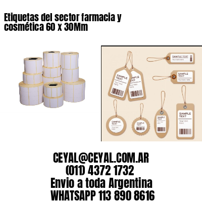 Etiquetas del sector farmacia y cosmética 60 x 30Mm