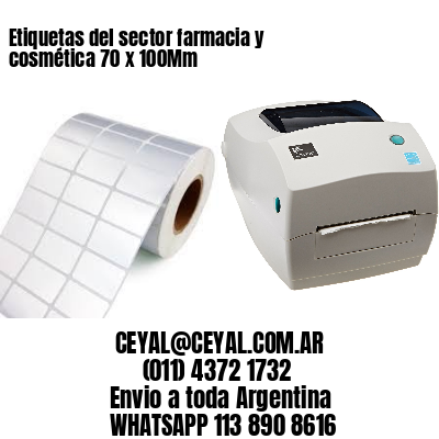 Etiquetas del sector farmacia y cosmética 70 x 100Mm