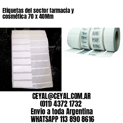 Etiquetas del sector farmacia y cosmética 70 x 40Mm