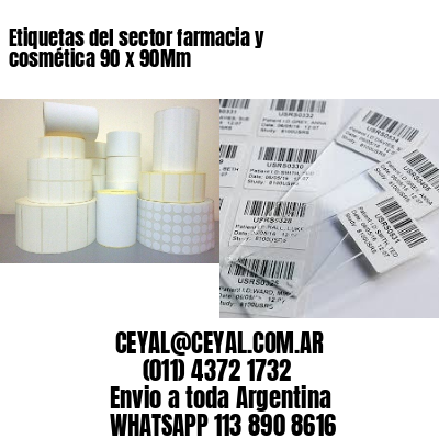 Etiquetas del sector farmacia y cosmética 90 x 90Mm