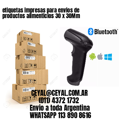 etiquetas impresas para envios de productos alimenticios 30 x 30Mm