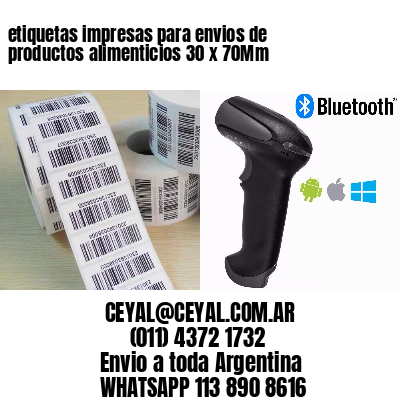 etiquetas impresas para envios de productos alimenticios 30 x 70Mm