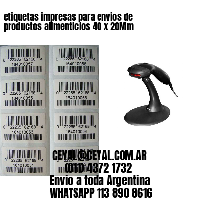 etiquetas impresas para envios de productos alimenticios 40 x 20Mm